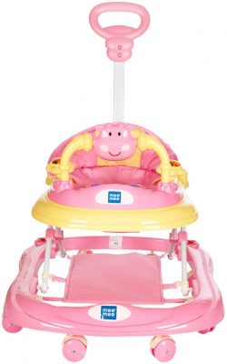 Mee Mee Baby Walker with Adjustable Height and Push Handle Bar (Pink)