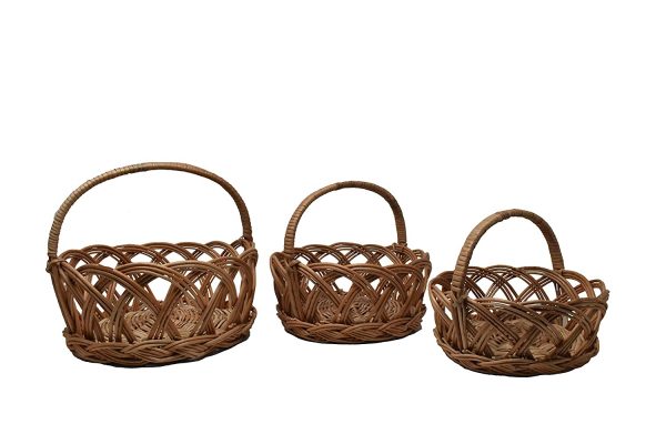bamboo fruit basket with handle